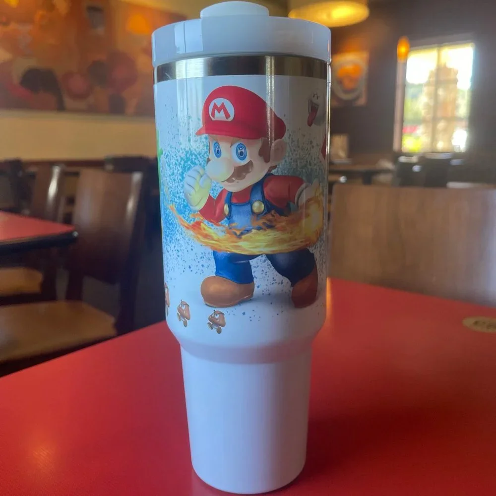 Custom Nintendo Super Mario Bros Tumbler 40 oz tumbler with hand…